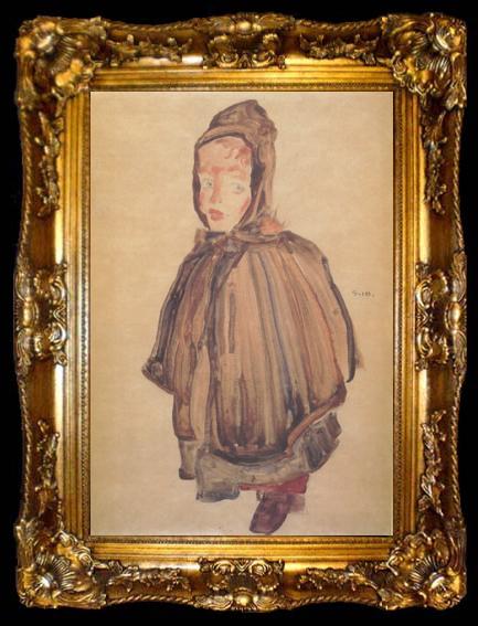framed  Egon Schiele Girl with Hood (mk12), ta009-2